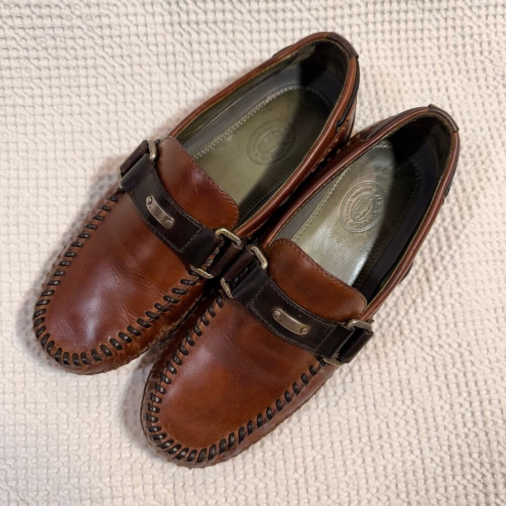 H. S. Trask Leather Cobbler Mens Brown Exposed Stitching Driving Loafer Size 8